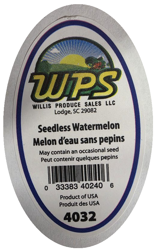 WPS Seedless Watermelon label, PLU 4032